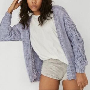 The Knotty Ones Small silver/gray hand knotted cardigan *not lilac*